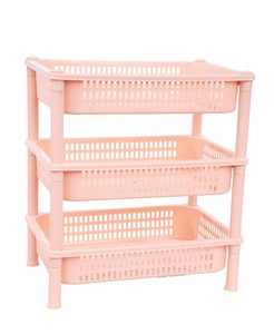 Durable 3-Set Rolling Plastic Storage Trolley Rectangular plastic utility trolley manufacturer - Product Image 1