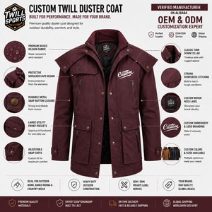 Manteau long en toile cirée australienne imperméable pour homme, accessoires de mode, vêtements d'équitation, vente en gros - Product Image 6