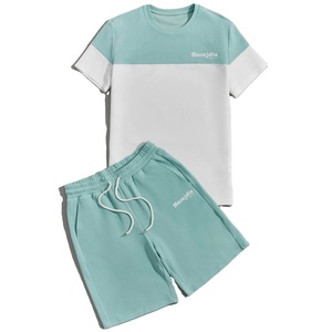Custom Men Short Sleeve T-shirt And Shorts Two Piece <b>Twin</b> <b>Set</b> Mens Short <b>Set</b> For Sale - Product Image 3