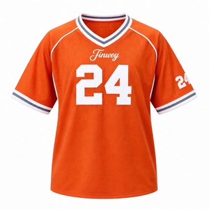Camiseta de Fútbol Personalizada en Naranja Brillante # Camiseta Deportiva de Malla con Cuello en V de 24 V, Jersey de Fútbol Americano Sublimado para Equipo, Estilo Vintage Oversize - Product Image 3