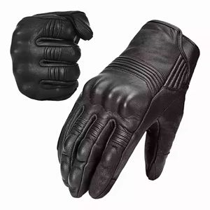 <b>Full</b> Finger Leather Racing Gloves Non <b>Slip</b> For Riding Outdoor Activities Male Universal Size Breathable Protective Gear Gloves - Product Image 1