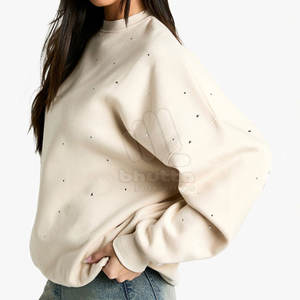 Sweat-shirt pour femme avec strass, tendance glamour, avec logo sur le devant, pour tenues décontractées et événements nocturnes - Product Image 4