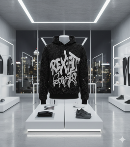 Sweat à capuche Rex Fit Sports pour homme, imprimé à pois noirs, coupe classique, streetwear, avec logo sur le devant et poche intégrée - Product Image 6