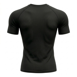 <b>Men's</b> pickleball custom logo <b>compression</b> t <b>shirt</b> crew neck short sleeve four way stretch breathable spandex poly fabric OEM ODM - Product Image 2