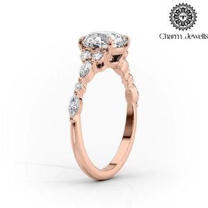 แหวนหมั้นผู้หญิง Charm_Jewells ชุบทองคำขาวประดับเพชรโมอิสซาไนต์ทรงคุชชั่น ตัวเรือนเงินแท้ ดีไซน์คลาสสิคแบบหนามเตย รับรองโดย IGI น้ำหนัก 3 กรัม - Product Image 4
