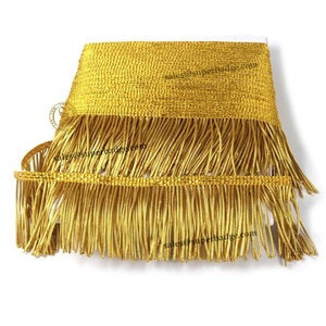 2026 OEM Vente en gros Frange dorée française à fils, couleur personnalisée, à pampilles, en bouillon métallique tissé, garniture textile écologique pour vêtements - Product Image 3