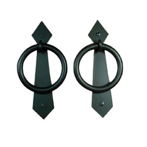Timbre de puerta antiguo de hierro forjado a mano, anillo rústico martillado para puerta de madera y herrajes de puerta principal - Product Image 5