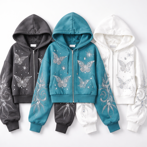 Sudadera con Pedrería Premium para Mujer, Venta al Por Mayor de Moda Femenina - Pedidos Personalizados OEM Directamente del Fabricante - Product Image 5
