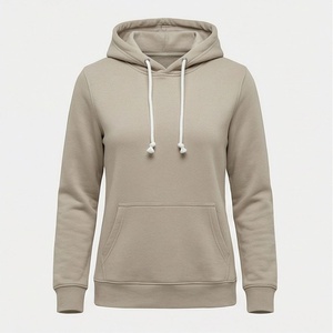 Sweat-shirt à capuche pour femme en molleton de coton pur doux, respirant, à manches longues, épais et chaud, décontracté, pour l'automne et l'hiver - Product Image 1