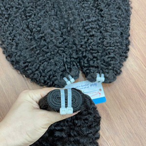 Extensiones de cabello natural en trama de color natural, cabello rizado birmano al vapor, listas para enviar, cabello vietnamita virgen. - Product Image 3