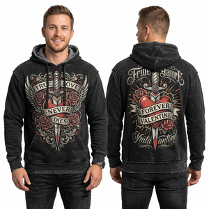 High Density Embroidery Hoodie Men Custom Logo Pullover Streetwear Manufacturer Heavyweight Cotton <b>Thick</b> <b>Fleece</b> Hoody Wholesale - Product Image 3