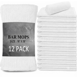 Best <b>Sale</b> 16x19 White 100% Cotton Ribbed Bar <b>Mop</b> Towels 32 oz Highly Absorbent Restaurant Cleaning Towel Supply from Direct Asia - Product Image 3