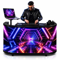 Cabina de DJ Portátil con Pantalla LED de Video a Todo Color, Cabina de DJ para Festivales de Música, Bares Nocturnos, Pantalla LED con Forma Personalizable