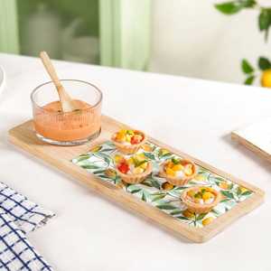 Plateaux de service décoratifs en bois gravés pour salades de fruits, snacks ou fruits secs, thé et café – Nouveauté tendance - Product Image 5