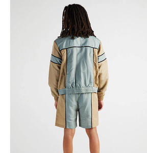 Ensemble de survêtement pour homme avec blocs de couleur, manches longues, fermeture éclair, col à capuche, respirant, 100% coton biologique, décontracté pour l'hiver - Product Image 3