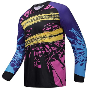 Jersey de Motocross Sublimado, Transpirable, de Poliéster/Nailon, para Carreras de MX y Dirt Bike, Ropa Deportiva de Motociclismo MTB de Secado Rápido, Unisex - Product Image 1