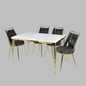 Ensemble table et chaises de salle à manger, moderne, luxueux, réglable, écologique, en fer, durable, gain de place, confortable pour la maison et les restaurants - Product Image 4
