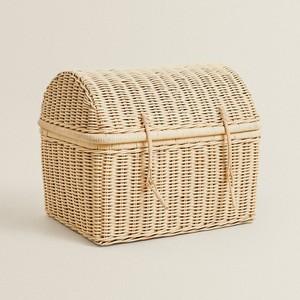 Cofre del tesoro hecho a mano, baúl de ratán natural, cajas de almacenamiento multifuncionales de gran tamaño - Product Image 2