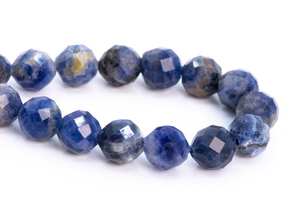 ลูกปัดโซดาไลต์ หินธรรมชาติแท้ เจียระไนทรงกลม ลูกปัดหลวมแบบเส้นเต็ม ขายส่งจำนวนมาก สำหรับทำเครื่องประดับ - Product Image 5