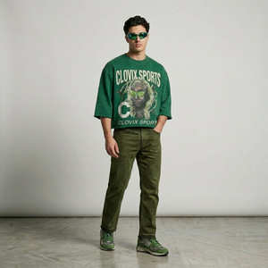 T-shirt surdimensionné personnalisé CLOVIX SPORTS pour homme, style streetwear, coton délavé vintage, coupe ample, mode hip-hop, vente en gros - Product Image 5