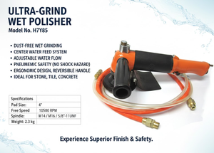 Sander pneumatique humide à couple élevé de 4 pouces, polisseuse à air, échappement arrière, poignée à angle droit, garantie 1 an pour les comptoirs en granit, utilisation humide - Product Image 3