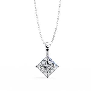 Minimalist 14K <b>Solid</b> <b>Gold</b> IGI Certified 2.5 CT Princess Cut Set Lab Diamond Solitaire <b>Pendant</b> Necklace for Women Party Gift - Product Image 4