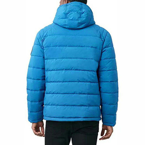 DAIZEN STAR Men's Blue Hooded Puffer Jacket Waterproof Windproof Polyester Filling Winter Casual Zipper Closure Regular Fit - Product Image 5