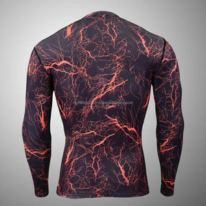Rashguard de manga larga de compresión de alta calidad, tela de Spandex de secado rápido, logotipo personalizado, impresión sublimada para uso en gimnasio MMA - Product Image 4