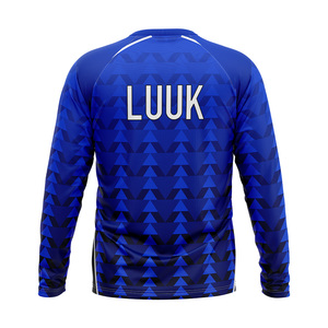 T-shirt de sport personnalisé à manches longues, respirant, antibactérien, séchage rapide, imprimé sur mesure, col rond, 100% polyester, haut décontracté - Product Image 2