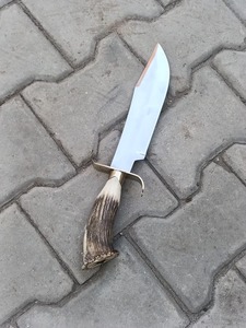 Couteau Bowie artisanal avec manche en corne, lame en acier inoxydable, couteau de chasse à pointe tombante - Product Image 2