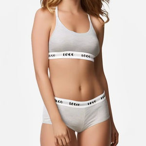 Soutien-gorge de sport respirant et écologique à séchage rapide pour femme, design simple, maintien moyen, en Spandex/Polyester, logo personnalisé - Product Image 1