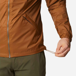 <b>Men</b> Rain <b>Jacket</b> Breathable Waterproof Shell <b>Jacket</b> with Full Front Zipper Adjustable Hood and Multiple Secure Storage Pockets - Product Image 2
