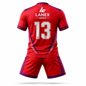Ensemble d'uniformes de football personnalisés modernes pour les équipes de football jeunes et adultes, maillot respirant de haute qualité, shorts et chaussettes, logo de l'équipe - Product Image 3