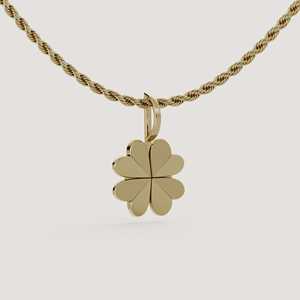 14K <b>Solid</b> Gold Four Leaf Clover Charm Pendant Minimalist Dainty Lucky Charm for Necklace or <b>Bracelet</b> Fine Gold Jewelry Wholesale - Product Image 3