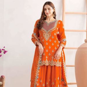 ชุดชาราร่าแบบดั้งเดิมสำเร็จรูปพร้อมสวมใส่ เสื้อชาราร่าและผ้าคลุมไหล่ ชุดสำหรับงานปาร์ตี้สำหรับผู้หญิง คุณภาพสูง - Product Image 1