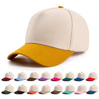 Gorra de Béisbol Personalizada al por Mayor, Bordada, de 5 Paneles, Bicolor, de Algodón de Lujo, con Clip Metálico, OEM, para Eventos Empresariales, Deportiva, Unisex, Ajustable
