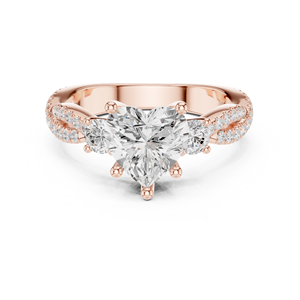Anillo de Compromiso de Oro Sólido de 14K con Diamante Cultivado en Laboratorio de Corte Brillante en Forma de Corazón, 2 Quilates, VS VVS EF, Estilo Lujoso para Boda - Product Image 5
