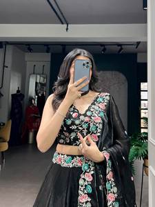 Best Selling Indian Designer Silk Embroidery Lehenga Choli Dupatta <b>Readymade</b> Party Wedding Outfit with silk Dress - Product Image 5