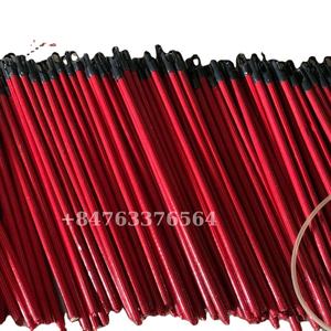 Haute qualité droit rouge Plaid court balai bâton manche en bois PVC tête de balai usage domestique direct Vietnam usine bas prix pelle à poussière - Product Image 6