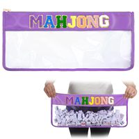 Sac de rangement pour tuiles de mahjong en PVC de style américain - Étanche à la poussière, imperméable, portable, pour les passionnés de mahjong