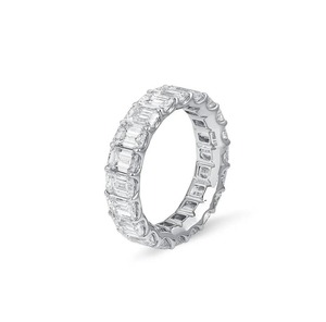 <b>Emerald</b> Cut Moissanite Diamond <b>Ring</b> 925 <b>Silver</b> Fashion Jewelry <b>Ring</b> for Women Wholesale Manufacturer Supply for Sale - Product Image 2