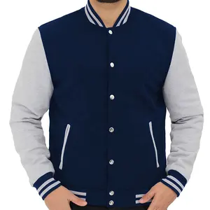 Куртка с V-образным вырезом на заказ, кожаные рукава, вышивка, логотип, бейсбольная куртка, куртка для университетского клуба