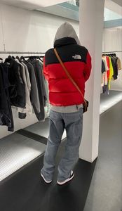 Black Red Plus Size High Quality Unisex Winter Puffer <b>Jacket</b> 100% <b>Filled</b> Waterproof Breathable Quick Dry Reversible Velour - Product Image 3