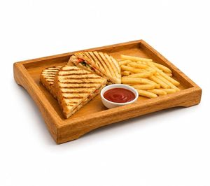 Bandeja Rectangular de Madera Resistente al Calor, Apta para Microondas, Moderna, Decorativa, de Madera Maciza, para Servir Frutas, para Restaurantes y Servicios de Catering - Product Image 4