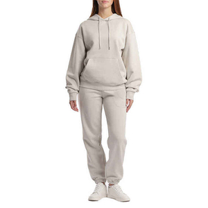 Survêtements d'hiver pour femmes OEM à capuche, coupe ajustée, 100 % coton - Tissu éponge gaufré français de haute qualité personnalisé - Product Image 1