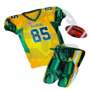 Uniforme de football américain de conception personnalisée unisexe 2023 produit haut de gamme avec logo personnalisé 100% tissu polyester à manches courtes longueur - Product Image 1