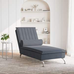 Chaise longue de massage gris foncé - Product Image 3