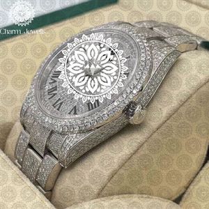 Reloj de Cuarzo Analógico de Acero Inoxidable con Incrustaciones de Diamantes para Mujer, Marca Charm Jewels, Caja Redonda de 40 mm, Cierre Plegable - Product Image 4