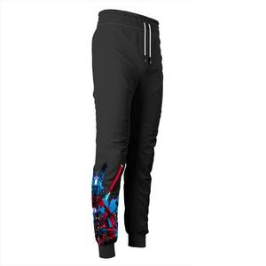 New Men's Dripping Print Sweatpants Elastic Waist Drawstring Casual Joggers Spliced Design Polyester Fleece Autumn Wear - Product Image 6