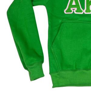 Sudadera con Capucha AKA Premium Verde Rosa Unisex, Sudadera con Capucha de Felpa Suave, Ropa Casual de Estilo Griego - Product Image 4
